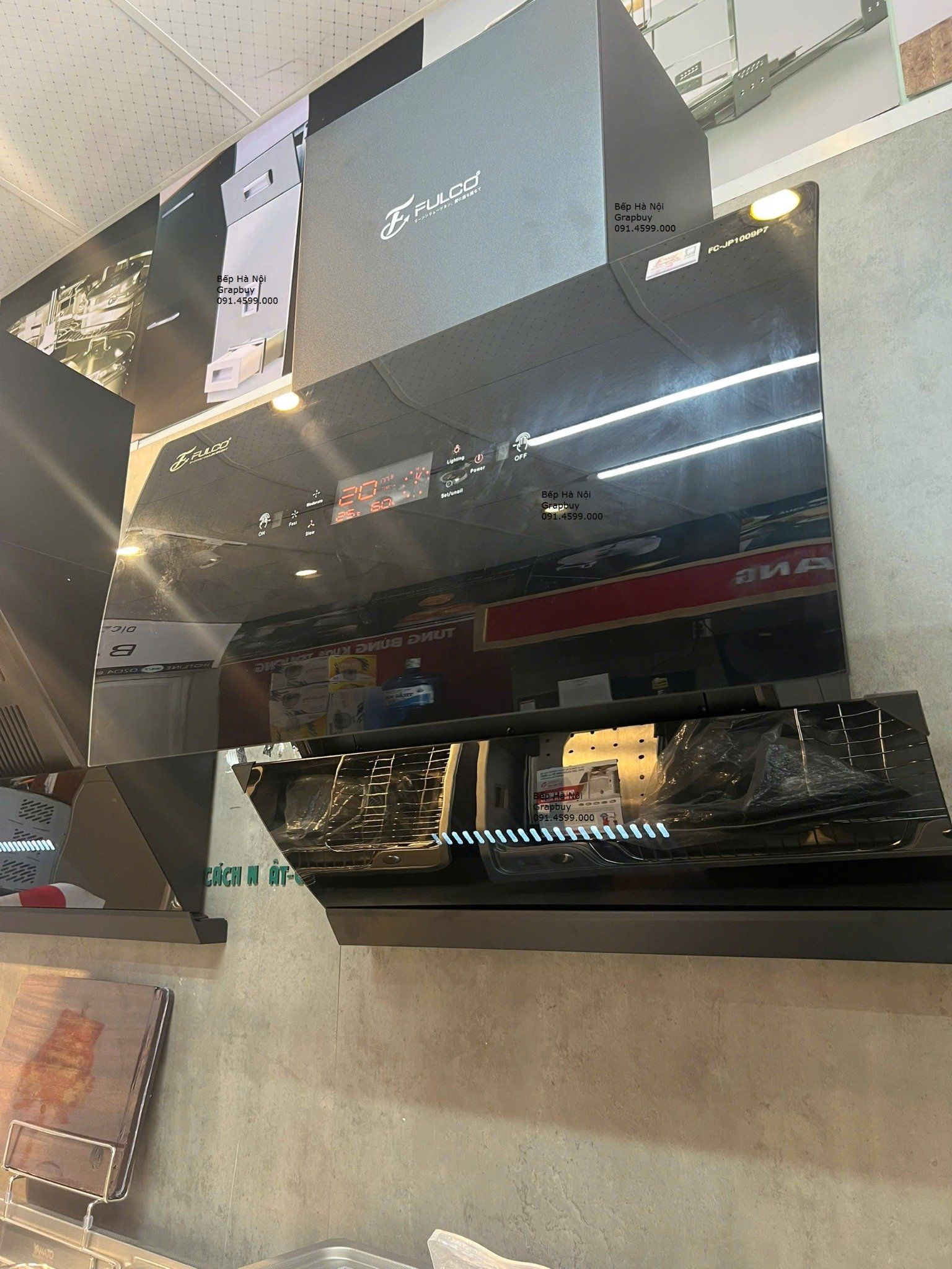  Máy hút mùi FULCO FC-JP1009P7 seri 6 bản mới 2025, hút mùi kinh cong hiện đại, cảm ứng vẫy tay, tự làm sạch động cơ 