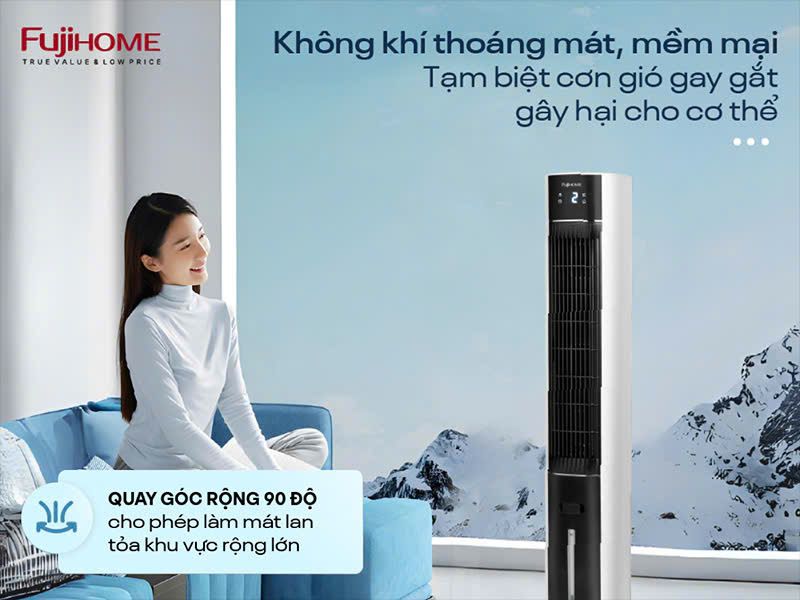  Quạt đá Fujihome Quạt tháp hơi nước tích hợp lọc không khí Fujihome AC-18LE Giao ngay tại Hà Nội 