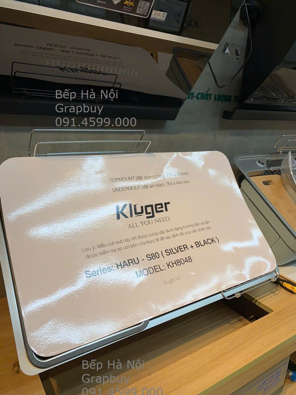  Chậu rửa inox Kluger 80cm KH8048FS – S80 Plus đầy đủ phụ kiện 01 chậu rửa + 01 bát rác + 01 Siphon + 02 giỏ inox + 01 chậu inox nhỏ., thiết kế thông minh. HARU Series. 1 hố 