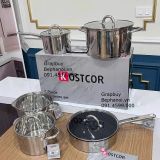  Bộ nồi chuyên dụng cho bếp từ: 5 món KOSTCOR đáy phẳng đúc liền từ tính – Chống dính, chịu nhiệt cao, dùng được bếp từ, bếp gas, thiết kế sang trọng bộ nồi KOSTCOR, chảo có vung và 4 nồi inox 