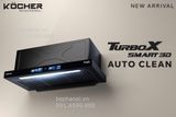  Hút mùi bếp âm tủ Kocher Turbo X Smart 3D Auto Clean | X3D-350D.AUC bản đèn led cao cấp, động cơ ly tâm cánh thép, tự làm sạch buồng hút, thích hợp cho chung cư cao cấp 