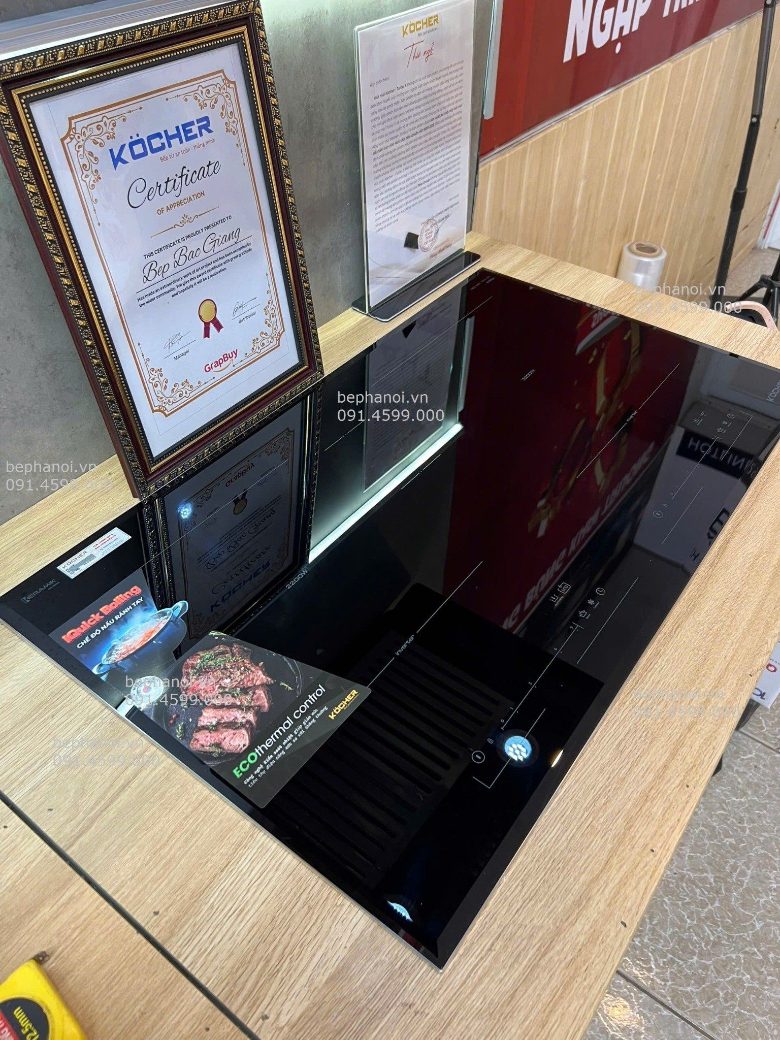  Bếp từ Hàn Quốc Kocher DI 333 Pro bản cao cấp, siêu bền bỉ, công suất lớn 3200w/ vùng phải, 2200w vùng trái, Tổng 5000w, 3 quạt lồng sóc tản nhiệt vip, tự tắt bếp, báo nhiệt dư, chống cháy, khoá trẻ em, rã đông thực phẩm 