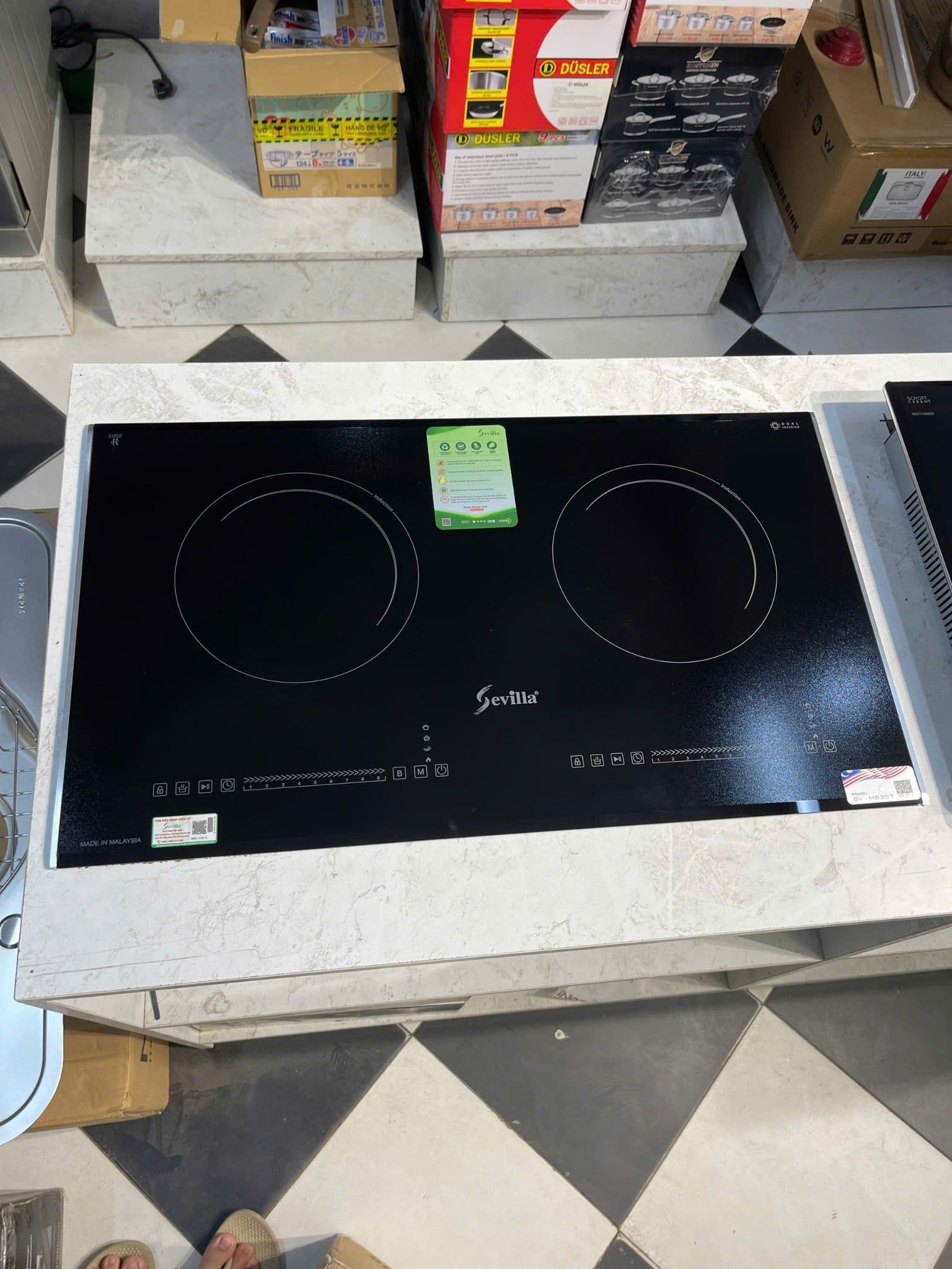  Bếp từ Sevilla SV MB 357 bản 2026, Malaysia, kính chống xước cao cấp, công suất lớn >5000w, 6 chức năng an toàn. siêu bền bỉ. Giá tốt 2026 