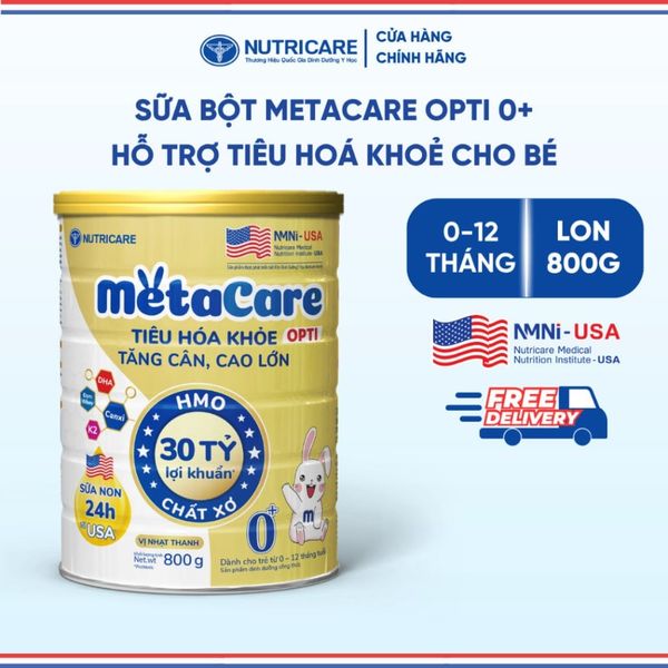 Sữa Bột METACARE OPTI 0+ NUTRICARE Bé 0-12 Tháng Tiêu Hoá Khoẻ Tăng Cân Cao Lớn Tăng Cường Đề Kháng Vị Thanh Nhạt