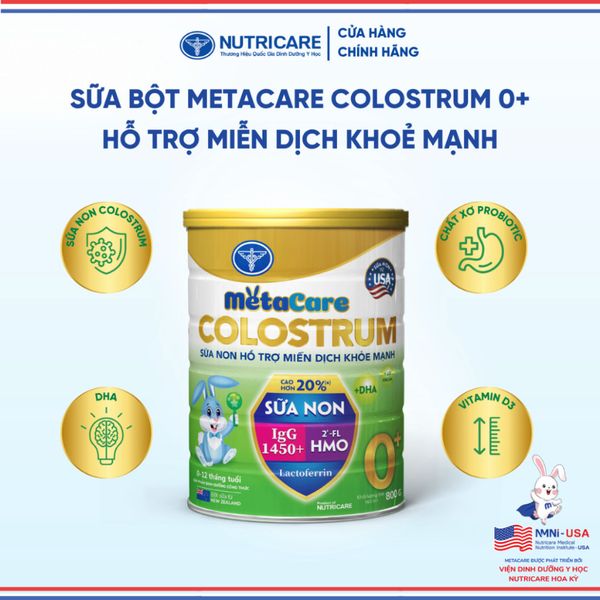 Sữa Bột METACARE COLOSTRUM 0+ NUTRICARE Tăng Cường Hệ Miễn Dịch Sức Đề Kháng Bé Từ 0-12 Tháng Tuổi Với Sữa Non IgG 1450+