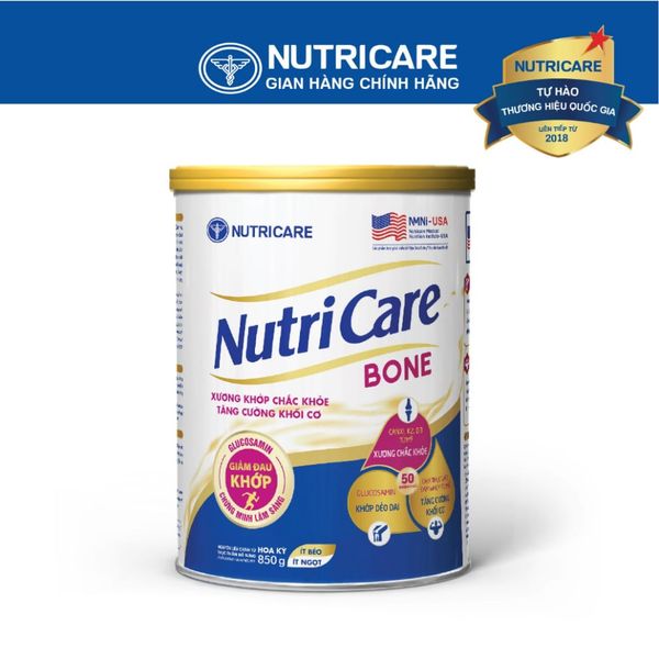 Sữa Bột NUTRICARE BONE 850G Giúp Xương Khớp Chắc Khoẻ Tăng Cường Khối Cơ Ít Ngọt