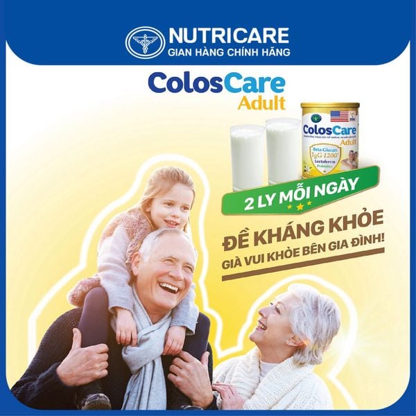 Sữa Bột COLOSCARE ADULT NUTRICARE Tăng Cường Đề Kháng Bổ Sung Sữa Non Hỗ Trợ Tiêu Hoá Ăn Ngon Người Lớn Tuổi 800G/Lon