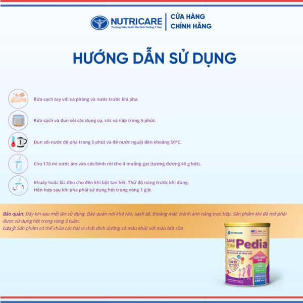 Sữa Bột CARE 10 PEDIA NUTRICARE Bé Từ 0-10 Tuổi Hỗ Trợ Tăng Cân Tiêu Hoá Khoẻ Chống Táo Bón Cao Năng Lượng