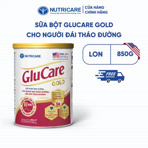 Sữa Bột NUTRICARE GLUCARE GOLD 850G Cân Bằng Đường Huyết Hỗ Trợ Người Đái Tháo Đường