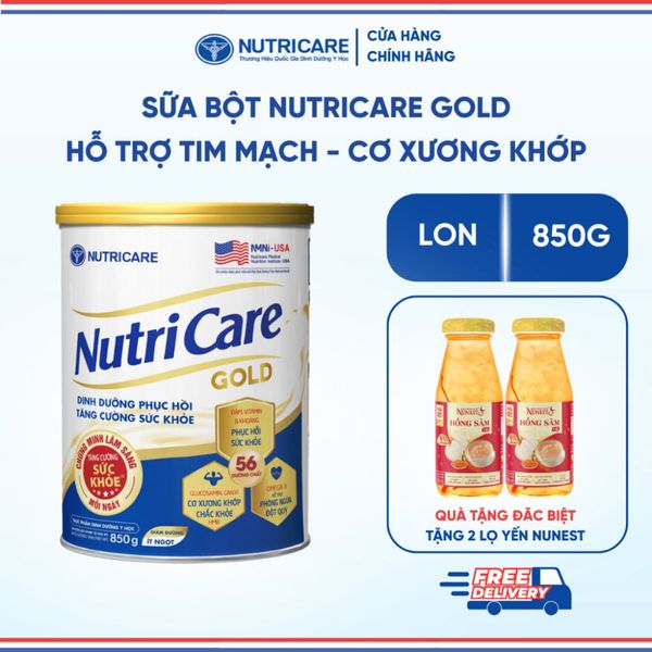 Sữa Bột NUTRICARE GOLD 850G Phục Hồi và Tăng Cường Sức Khỏe Hỗ Trợ Xương Khớp Tim Mạch và Ngủ Ngon