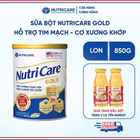 Sữa Bột NUTRICARE GOLD 850G Phục Hồi và Tăng Cường Sức Khỏe Hỗ Trợ Xương Khớp Tim Mạch và Ngủ Ngon
