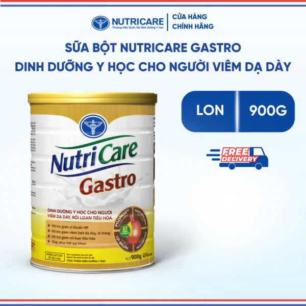 Sữa Bột NUTRICARE GASTRO Dinh Dưỡng Cho Người Viêm Loét Dạ Dày Rối Loạn Tiêu Hoá Giảm Vi Khuẩn HP Bảo Vệ Hệ Tiêu Hoá