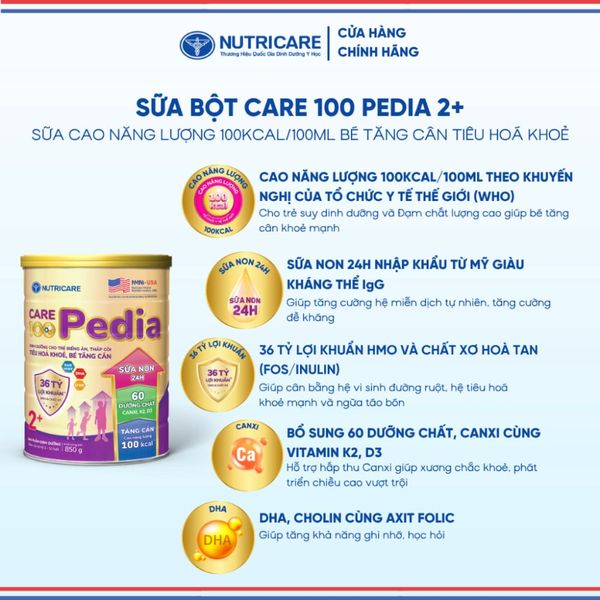 Sữa Bột CARE 10 PEDIA NUTRICARE Bé Từ 0-10 Tuổi Hỗ Trợ Tăng Cân Tiêu Hoá Khoẻ Chống Táo Bón Cao Năng Lượng