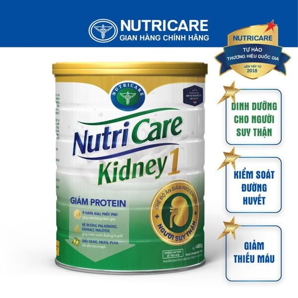 Sữa Bột NUTRICARE KIDNEY 1 Dinh Dưỡng Cho Người Suy Thận Giảm Protein Kiểm Soát Đường Huyết và Tăng Cường Sức Khoẻ