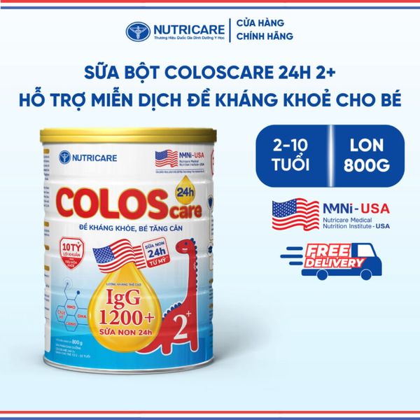 Sữa Bột COLOSCARE 24H NUTRICARE Bé 0-10 Tuổi Hỗ Trợ Tăng Cân Cao Lớn Tiêu Hoá Tốt Với Sữa Non IgG và Lợi Khuẩn