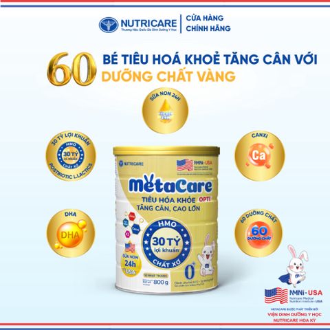 Sữa Bột METACARE OPTI 0+ NUTRICARE Bé 0-12 Tháng Tiêu Hoá Khoẻ Tăng Cân Cao Lớn Tăng Cường Đề Kháng Vị Thanh Nhạt