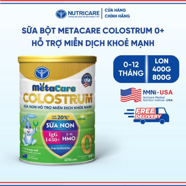 Sữa Bột METACARE COLOSTRUM 0+ NUTRICARE Tăng Cường Hệ Miễn Dịch Sức Đề Kháng Bé Từ 0-12 Tháng Tuổi Với Sữa Non IgG 1450+
