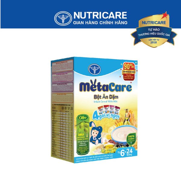 Bột Ăn Dặm NUTRICARE Metacare 4 Gói Vị Ngọt Hương Vị Thơm Ngon Giúp Bé Ăn Ngon Hơn Hấp Thu Tốt 200G