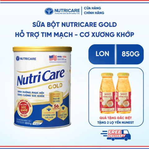 COMBO 3 Lon Sữa Bột NUTRICARE GOLD Giúp Ngủ Ngon Tiêu Hoá Khoẻ Tăng Cường Chức Năng Cơ Xương Khớp Dễ Hấp Thụ và Tiêu Hoá