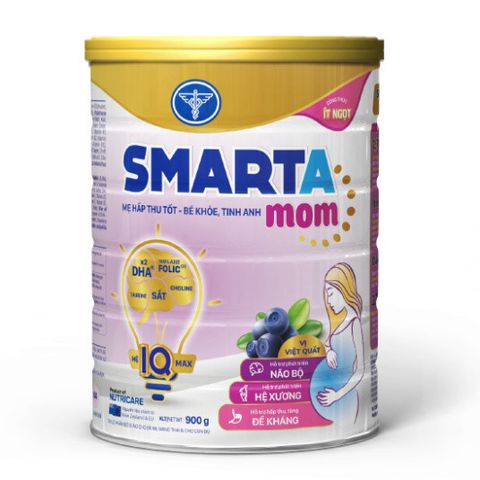 Sữa Bột SMARTA MOM NUTRICARE Ít Ngọt Tăng Cường Đề Kháng Cho Thai Kỳ Hấp Thu Dưỡng Chất Mẹ Bầu và Cho Con Bú 900G