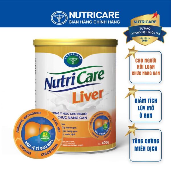 Sữa Bột NUTRICARE LIVER Dinh Dưỡng Cho Người Rối Loạn Chức Năng Gan Hỗ Trợ Giải Độc Và Hạn Chế Gan Nhiễm Mỡ, Viêm Xơ Gan