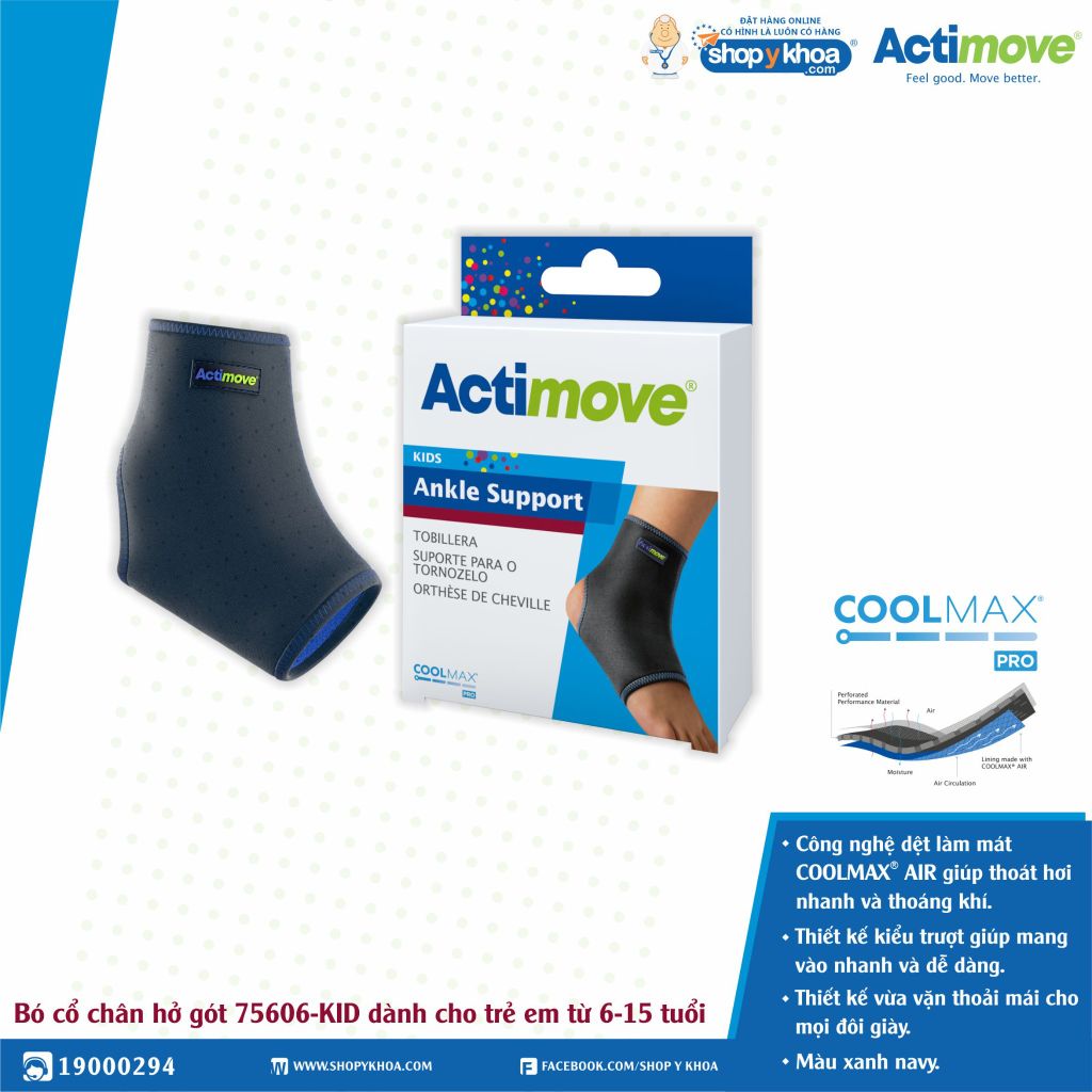  Bó cổ chân hở gót 75606-KID dành cho trẻ em từ 6-15 tuổi Actimove Ankle Support 