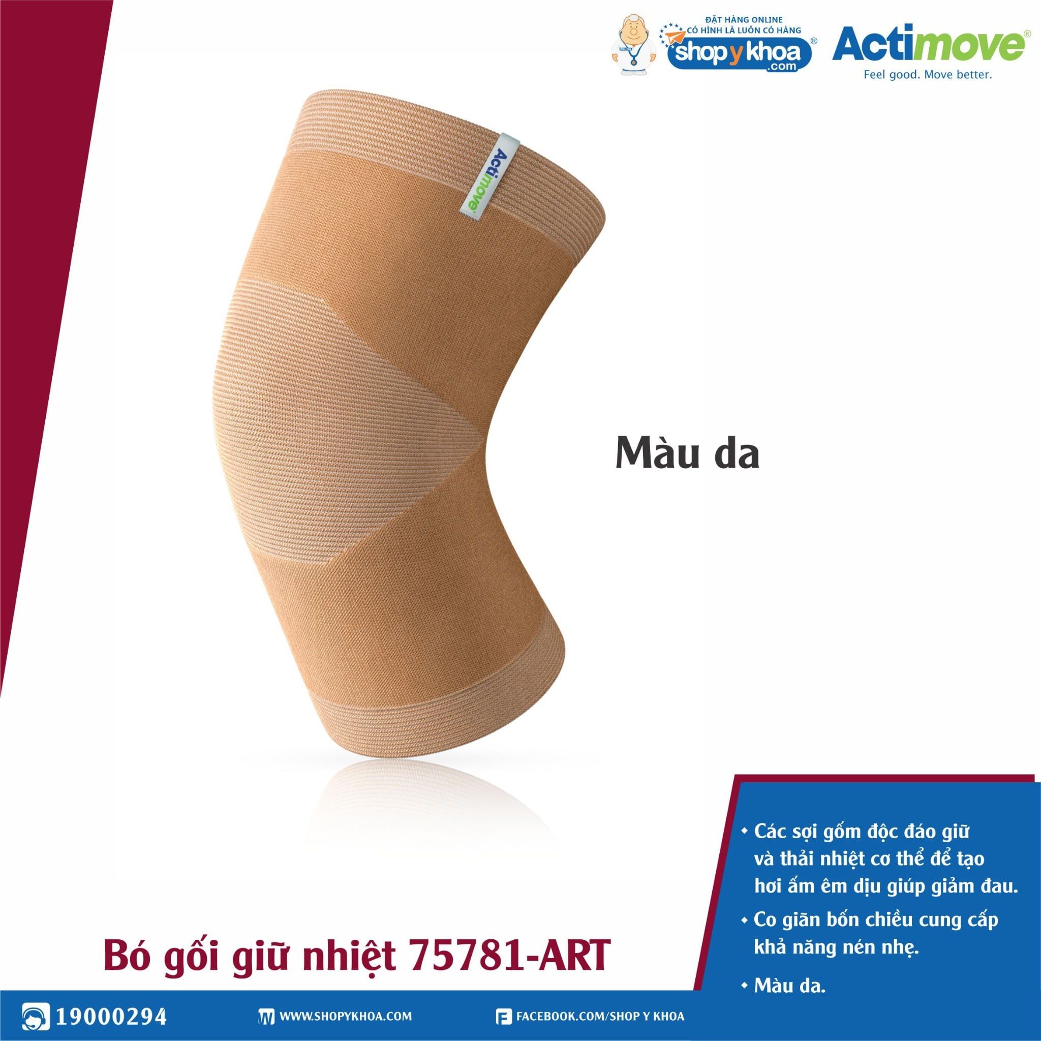  Bó gối giữ nhiệt 75781-ART Actimove Knee Support 