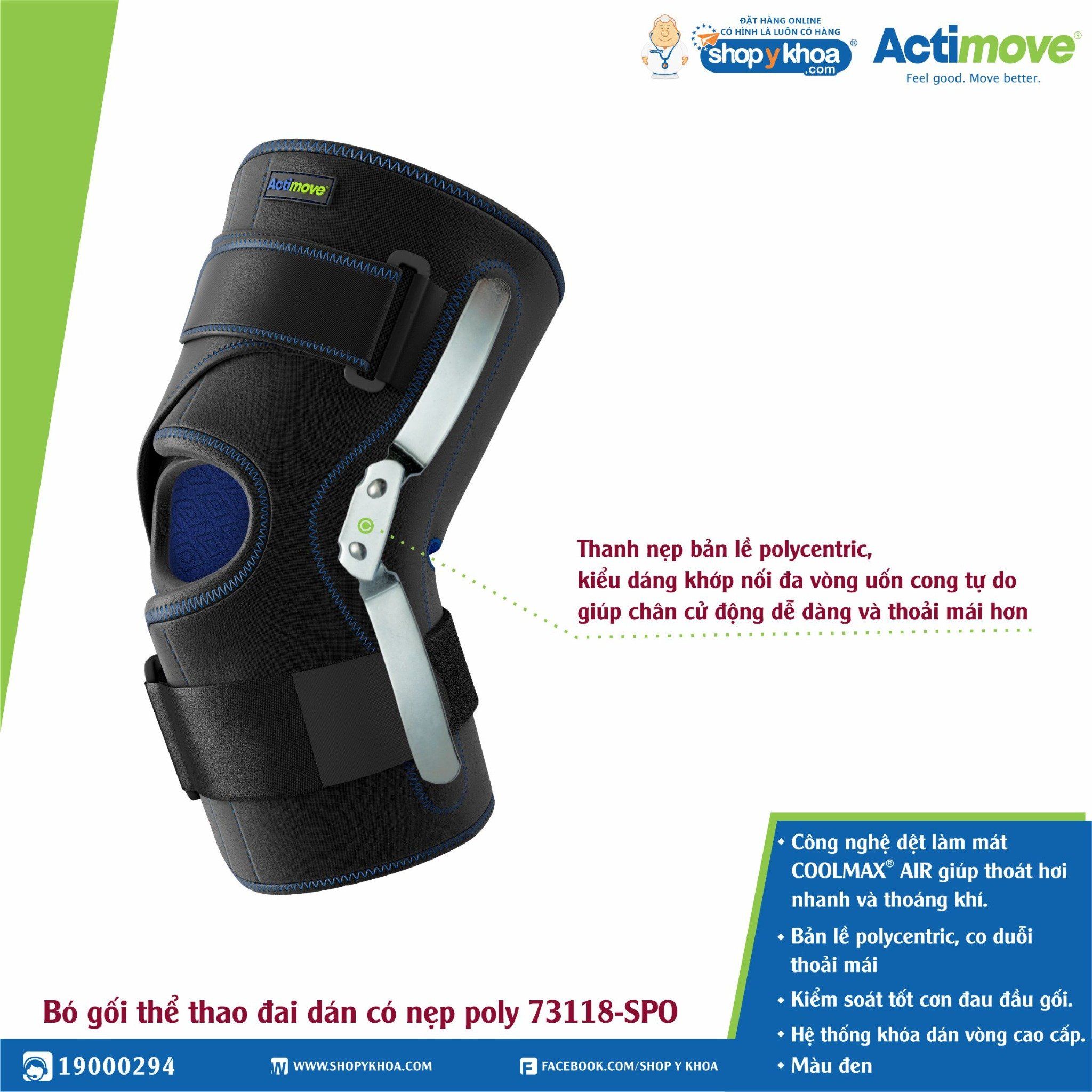  Bó gối thể thao đai dán có nẹp poly 73118-SPO Actimove Knee Brace 