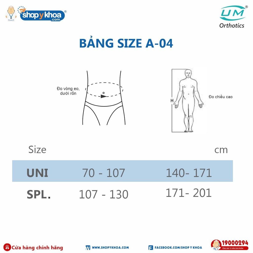  Đai lưng hỗ trợ cột sống (Taylor) UM A-04 