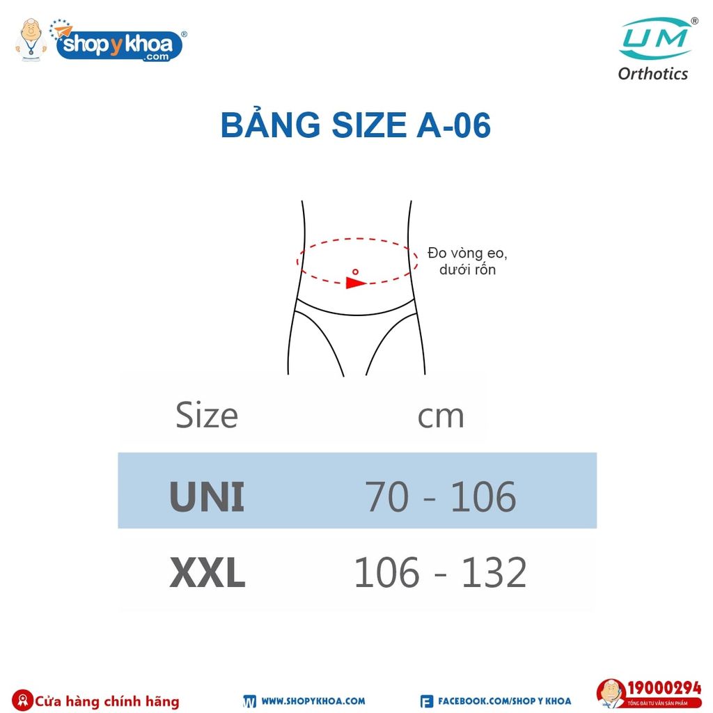  Đai thắt lưng dây rút điều chỉnh, có đệm cứng UM A-06 