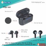  Máy trợ thính gắn ngoài tai. Kiểu 2 tai nghe stereo, không dây, bluetooth, hộp sạc nhanh di động Mimitakara UP-6EN, màu đen. Cường độ âm thanh hỗ trợ: M/P. 
