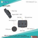  Máy trợ thính gắn ngoài tai. Kiểu 2 tai nghe stereo, không dây, bluetooth, hộp sạc nhanh di động Mimitakara UP-6EN, màu đen. Cường độ âm thanh hỗ trợ: M/P. 