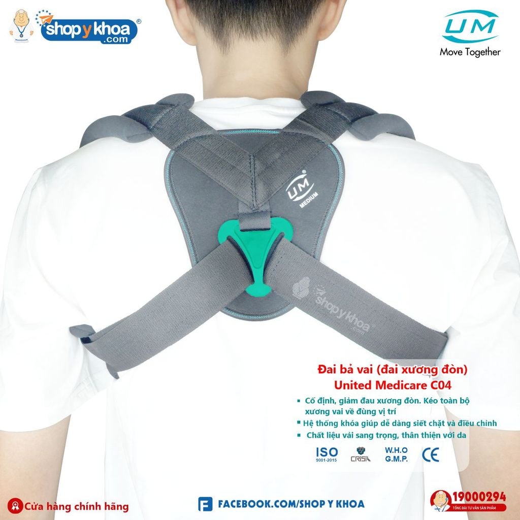  Đai, nẹp chỉnh hình Clavicle Brace. Đai bả vai (đai xương đòn) UM, C04. 