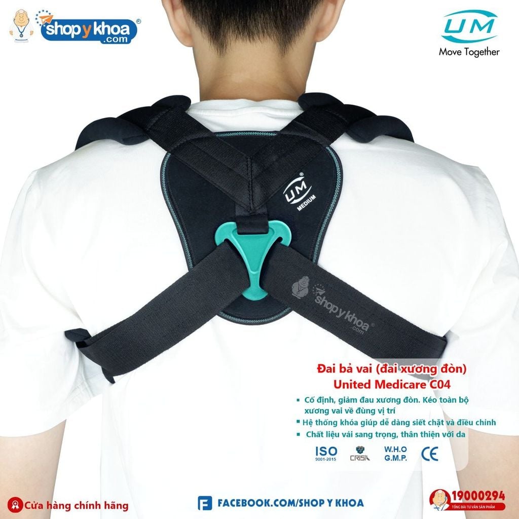  Đai, nẹp chỉnh hình Clavicle Brace. Đai bả vai (đai xương đòn) UM, C04. 