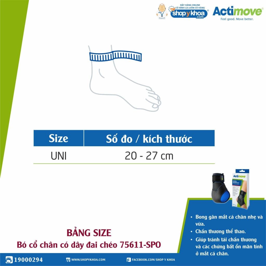  Bó cổ chân có dây đai chéo 75611-SPO Actimove Ankle Stabilizer 