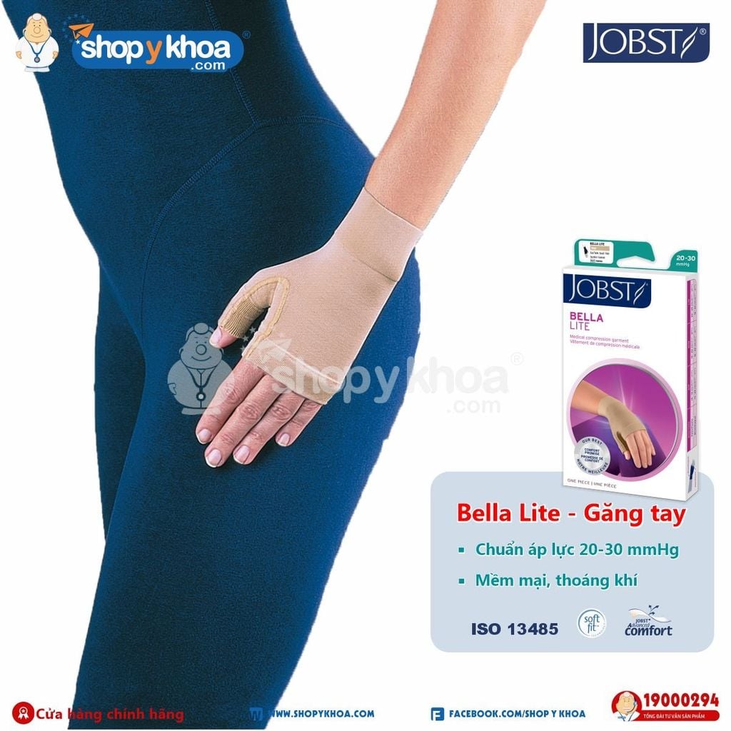  JOBST BELLA LITE 20-30 GAUNTLET BE. Vớ găng tay, màu da. 