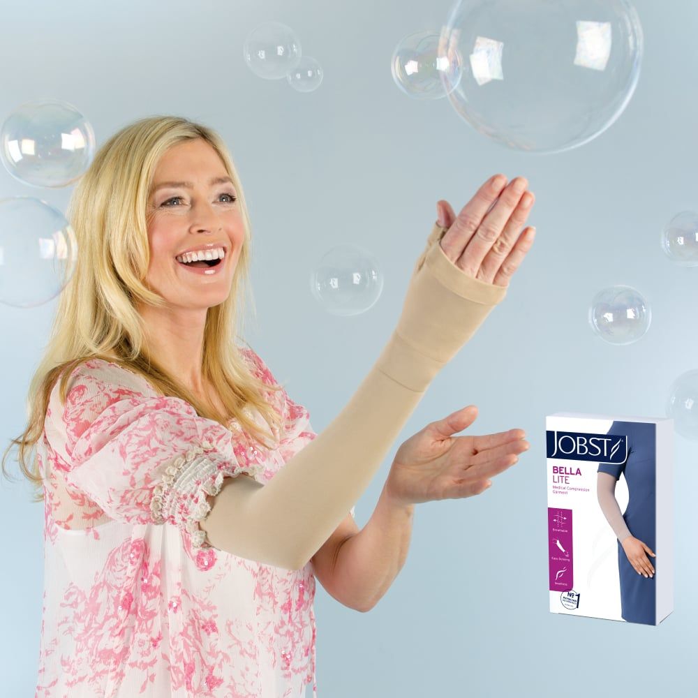  JOBST BELLA LITE 20-30 ARMSLEEVE BE. Vớ cánh tay, màu da [JOBST Bella Lite Vớ y khoa cánh tay 20-30mmHg - Hỗ trợ Phù Bạch Huyết - Màu da - Size S/M/L] 