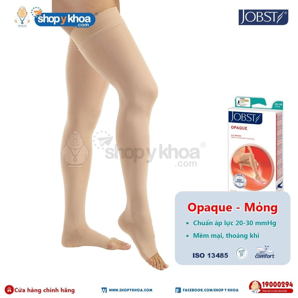  JOBST OPAQUE 20-30 THD OT NAT. Vớ đùi, silicone, hở ngón, màu da 