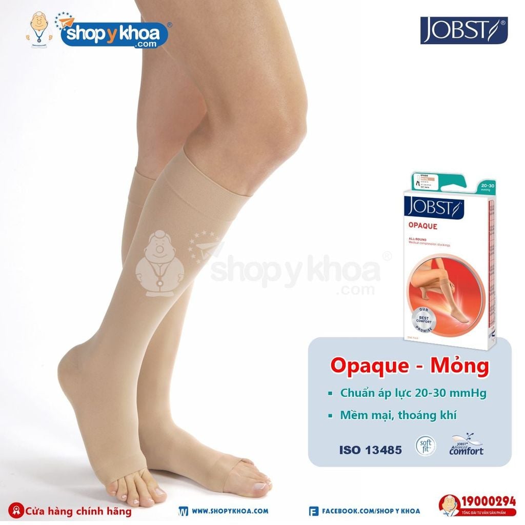  JOBST OPAQUE 20-30 KH OT NAT. Vớ gối, hở ngón, màu da 