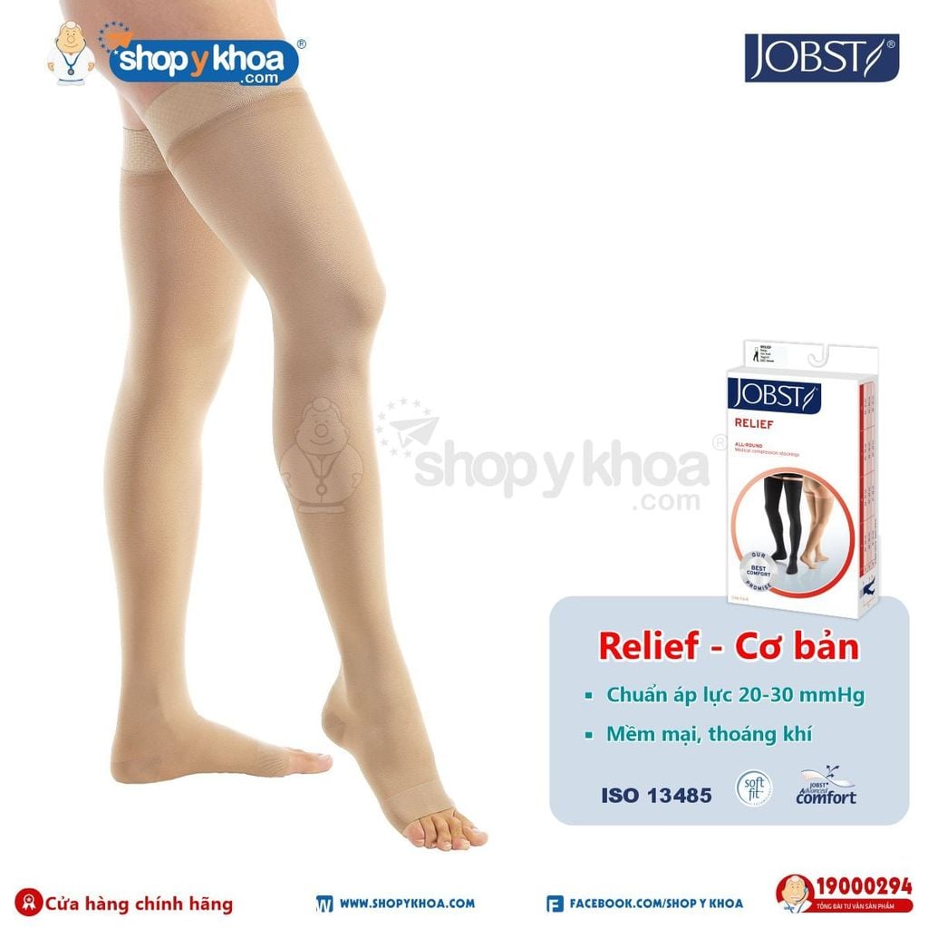  JOBST RELIEF 20-30 TH OT BE. Vớ đùi, hở ngón, màu da 