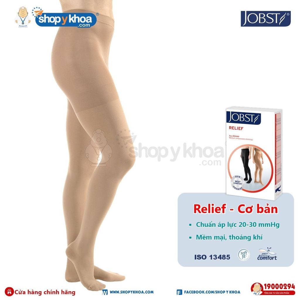  JOBST RELIEF 20-30 WH CT BE. Vớ hông/quần, kín ngón, màu da 