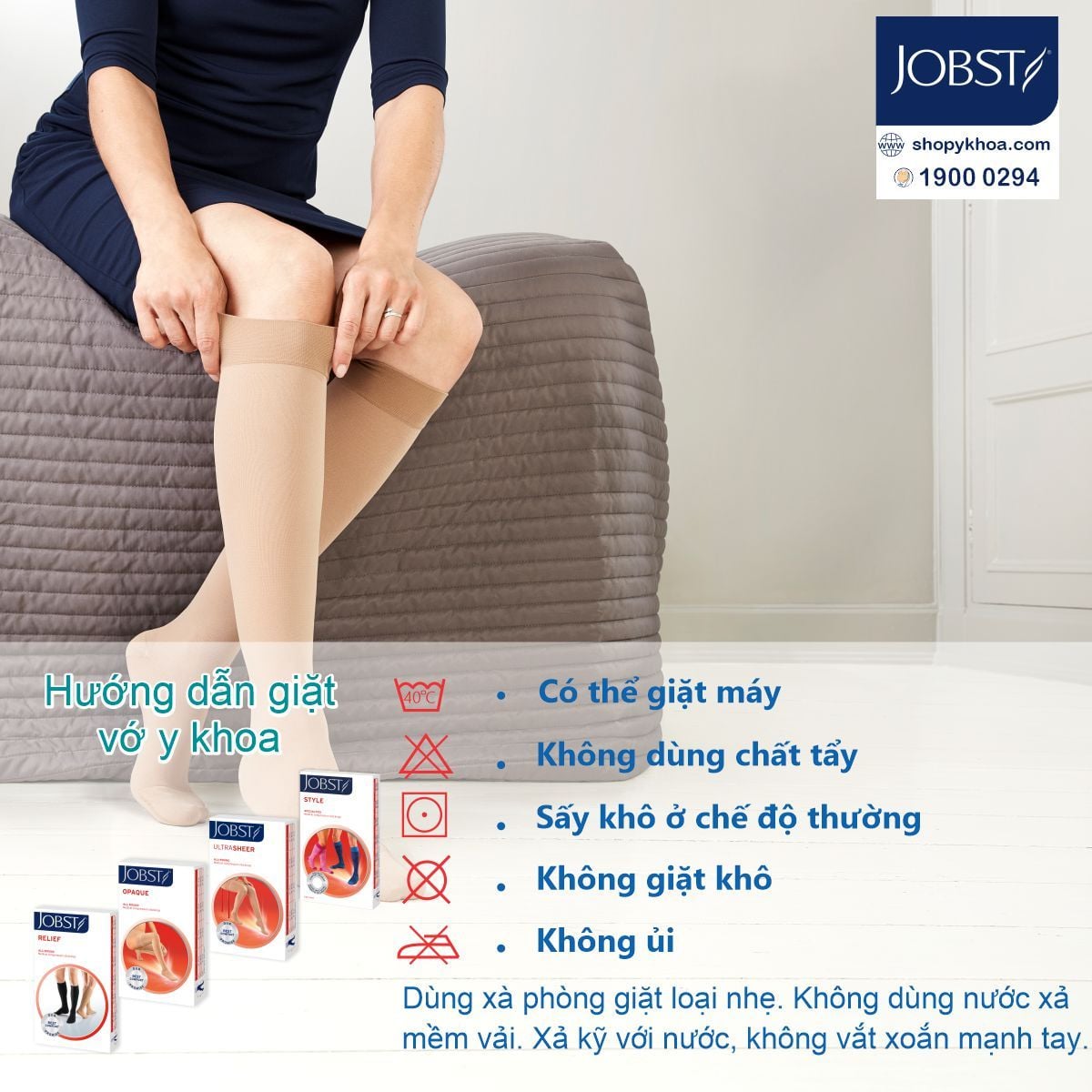  JOBST RELIEF 20-30 KH OT BE. Vớ gối, hở ngón, màu da. 