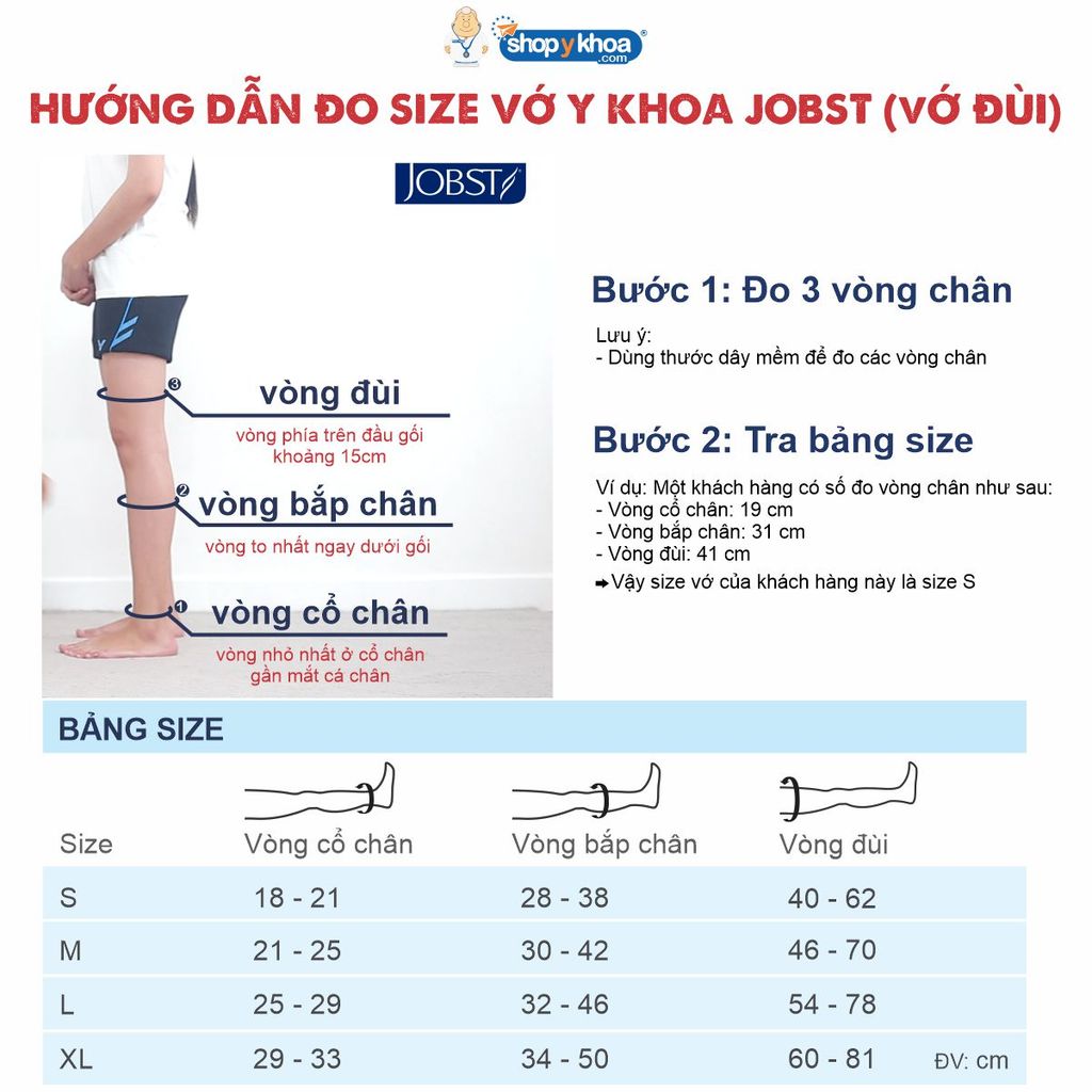  Vớ Y Khoa JOBST Relief Cơ Bản - Vớ Đùi, Màu Da, Hở Ngón, Áp Lực 20-30mmHg, Không Silicone 