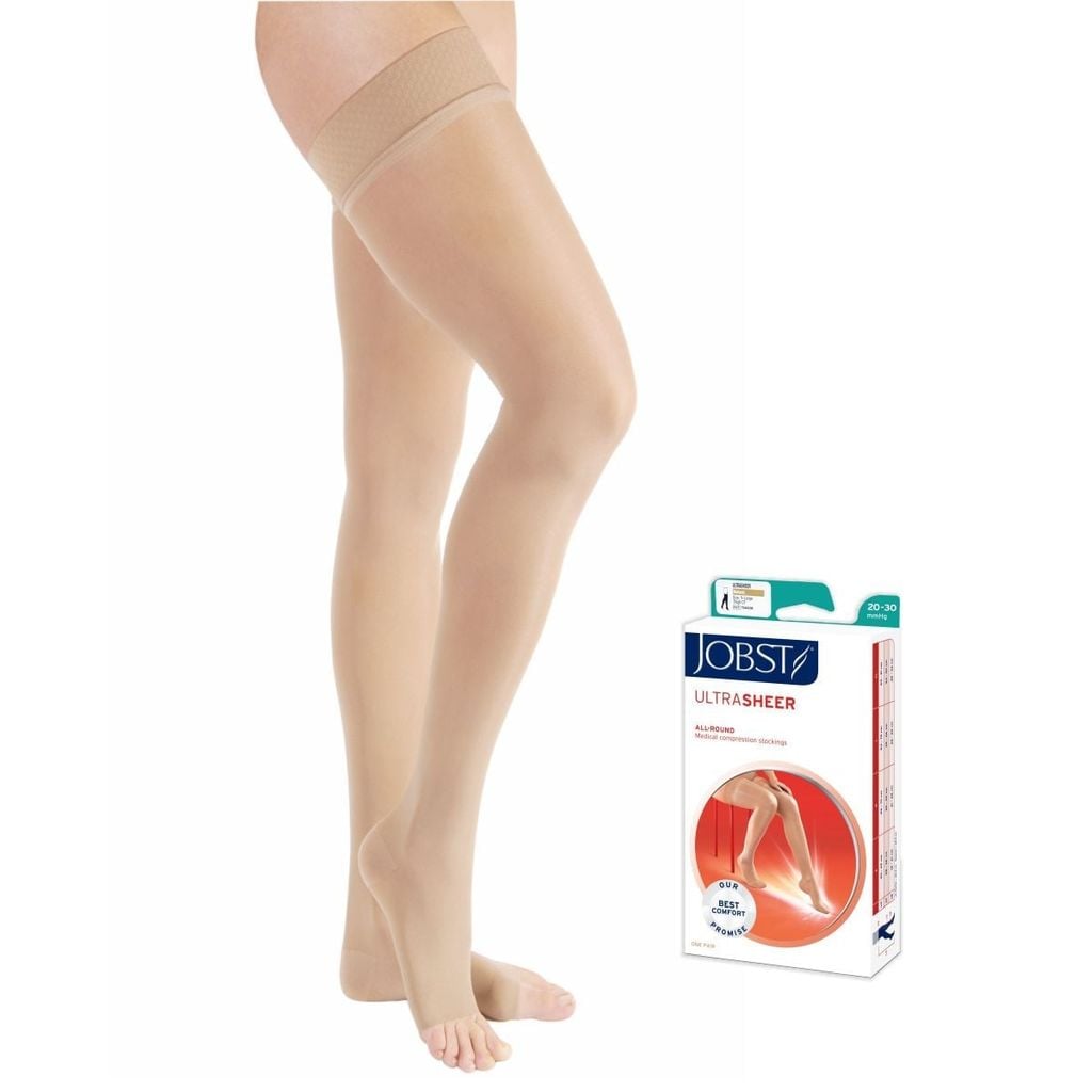  JOBST ULTRASHEER 20-30 THD OT NAT. Vớ đùi, silicone, hở ngón, màu da 