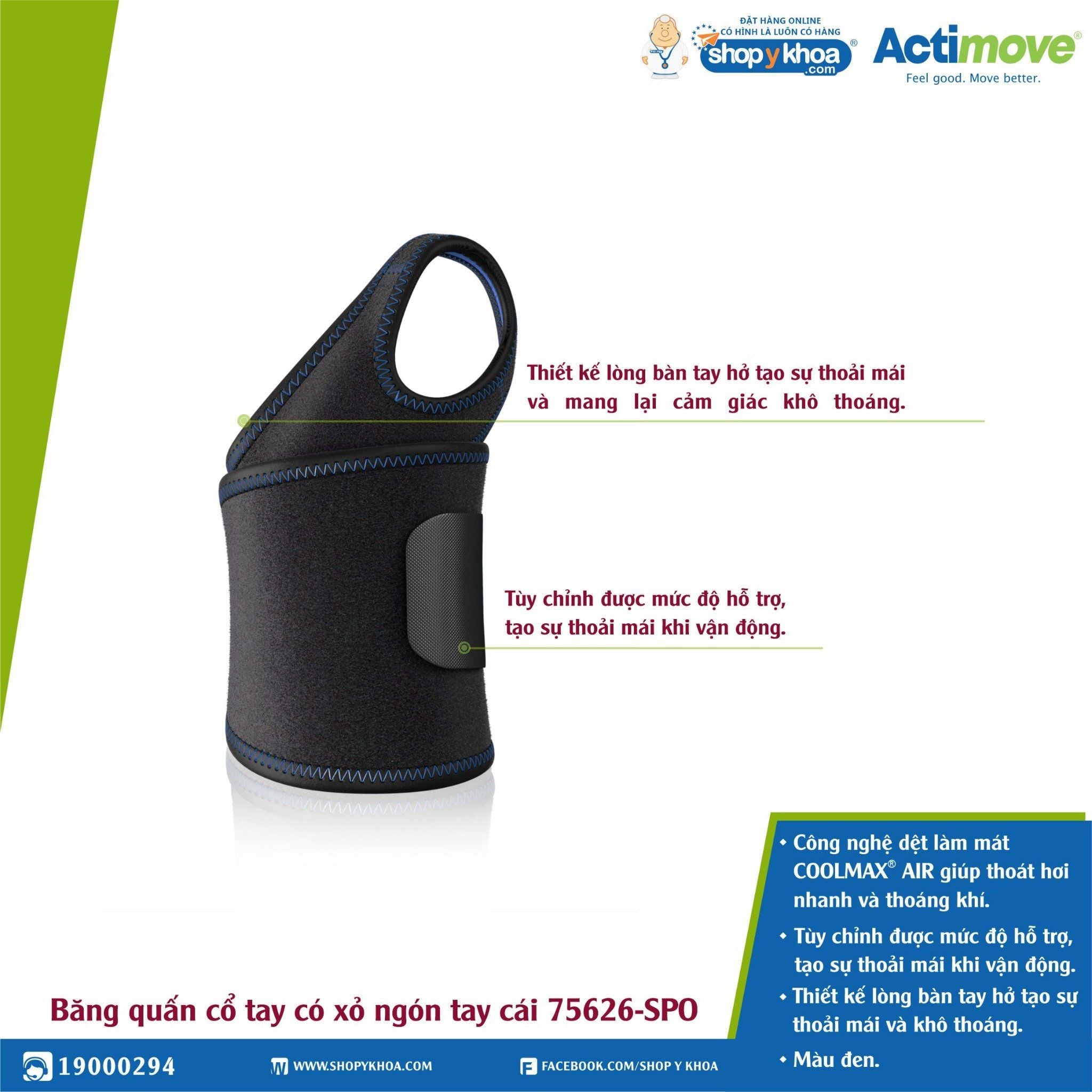  Nẹp khớp cổ tay Actimove Wrist Support. Băng quấn cổ tay có xỏ ngón tay cái 75626-SPO. 