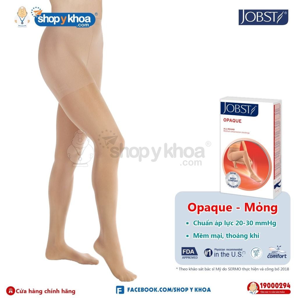  JOBST OPAQUE 20-30 WH CT NAT. Vớ hông/quần, kín ngón, màu da 