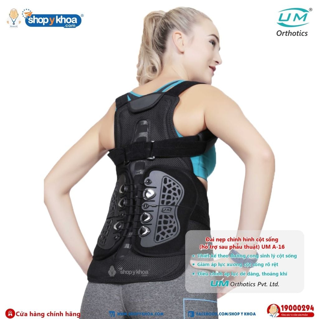  Đai nẹp chỉnh hình cột sống (hỗ trợ sau phẫu thuật) UM A-16 