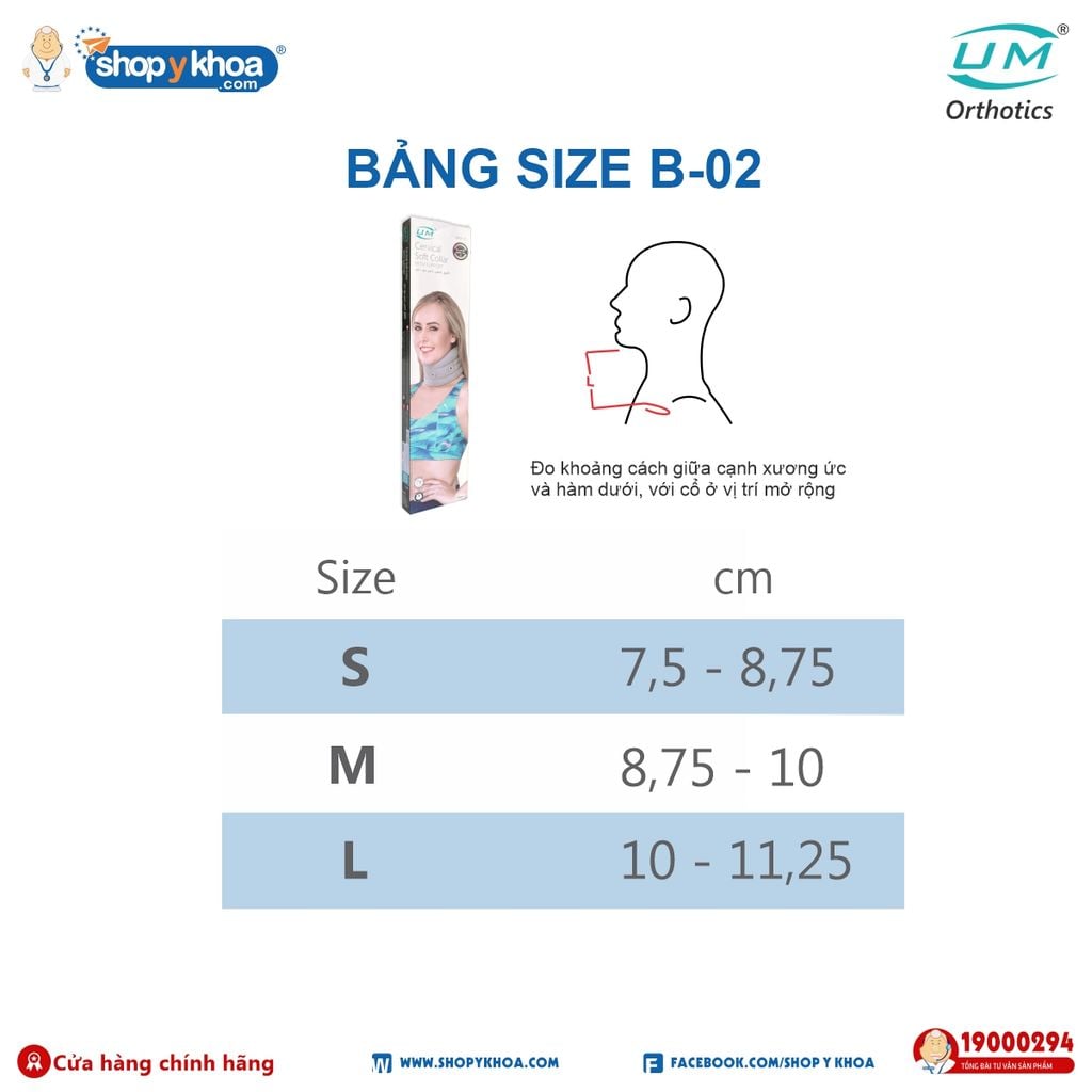  Nẹp cố định cột sống cổ, loại mềm UM B-02 