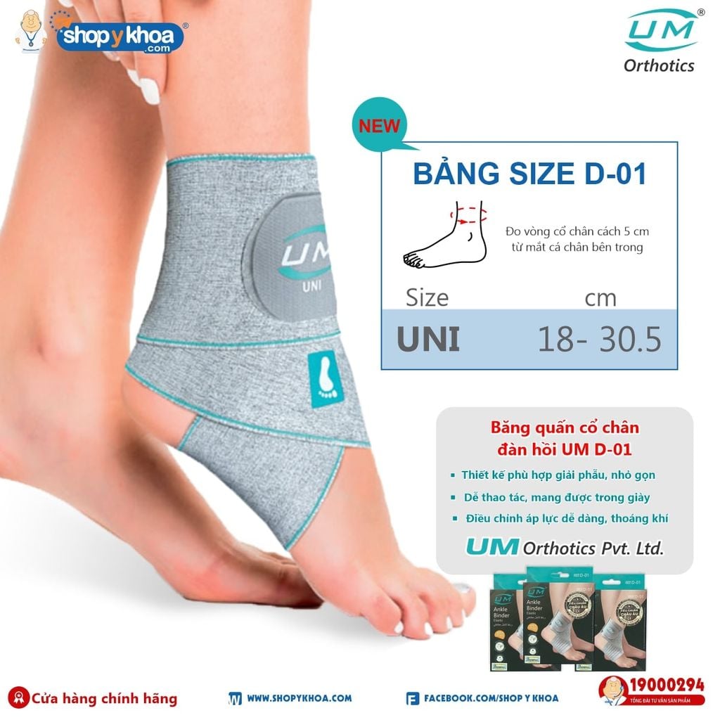  Băng quấn cổ chân đàn hồi UM D-01 