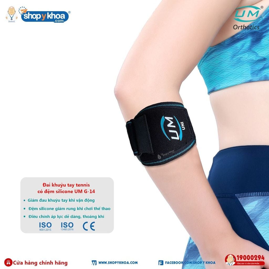  Đai khuỷu tay tennis có đệm silicone UM G-14 